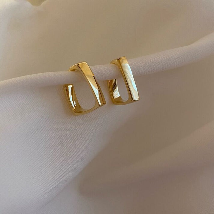 Foiled Square Gold - Earring